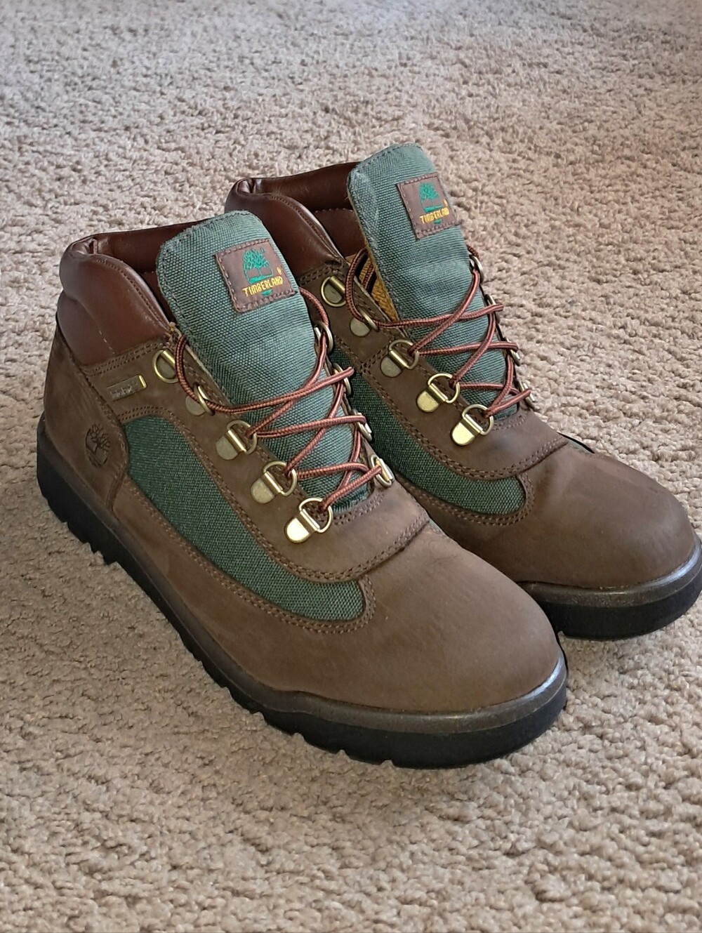 Timberland Boys Field Boot Brown Green Boot Size 6 - Picture 6 of 7